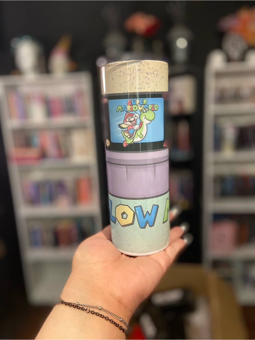 Nintendo Super Mario World Pastel Green & Purple Travel Tumbler